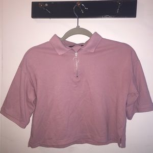 pink polo zip up shirt!